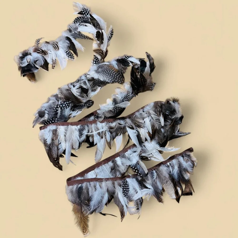3 Yards of Chicken Duck Turkey Guinea Hen Quail Mixed Feather Trim NEW